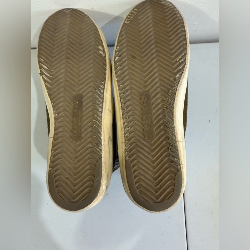 Philippe Model White and Brown High-Top Sneakers - Picture 3 of 13